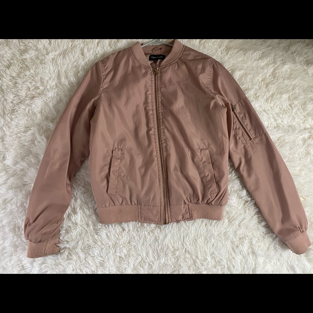 Blush Pink Bomber Jacket